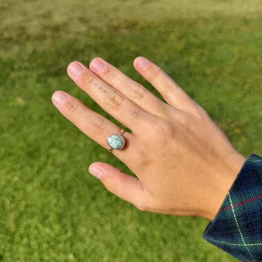 Turquoise Oval Ring Size 7.5