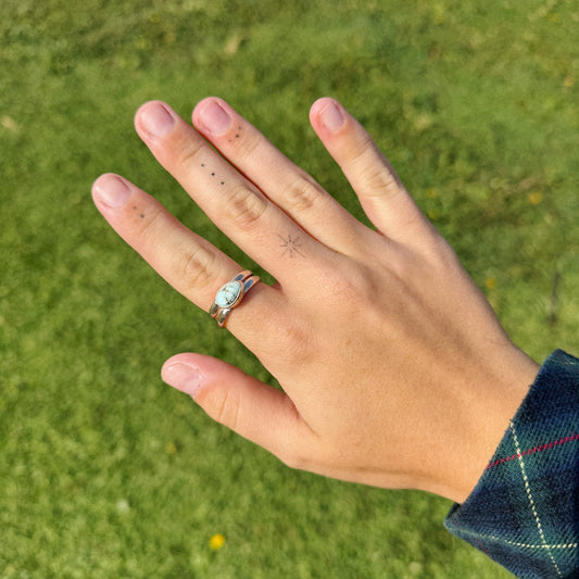 Turquoise Double Band Ring Size 7